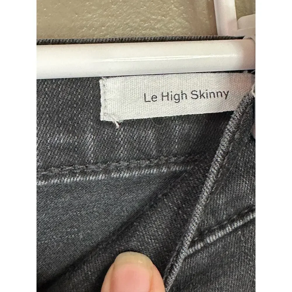 Frame Black Dark Wash Double Snap Fly ‘Le High Skinny’ High Rise Jeans Size 26